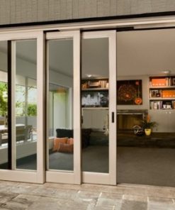 Cửa nhôm cao cấp màu cà phê + vân gỗ